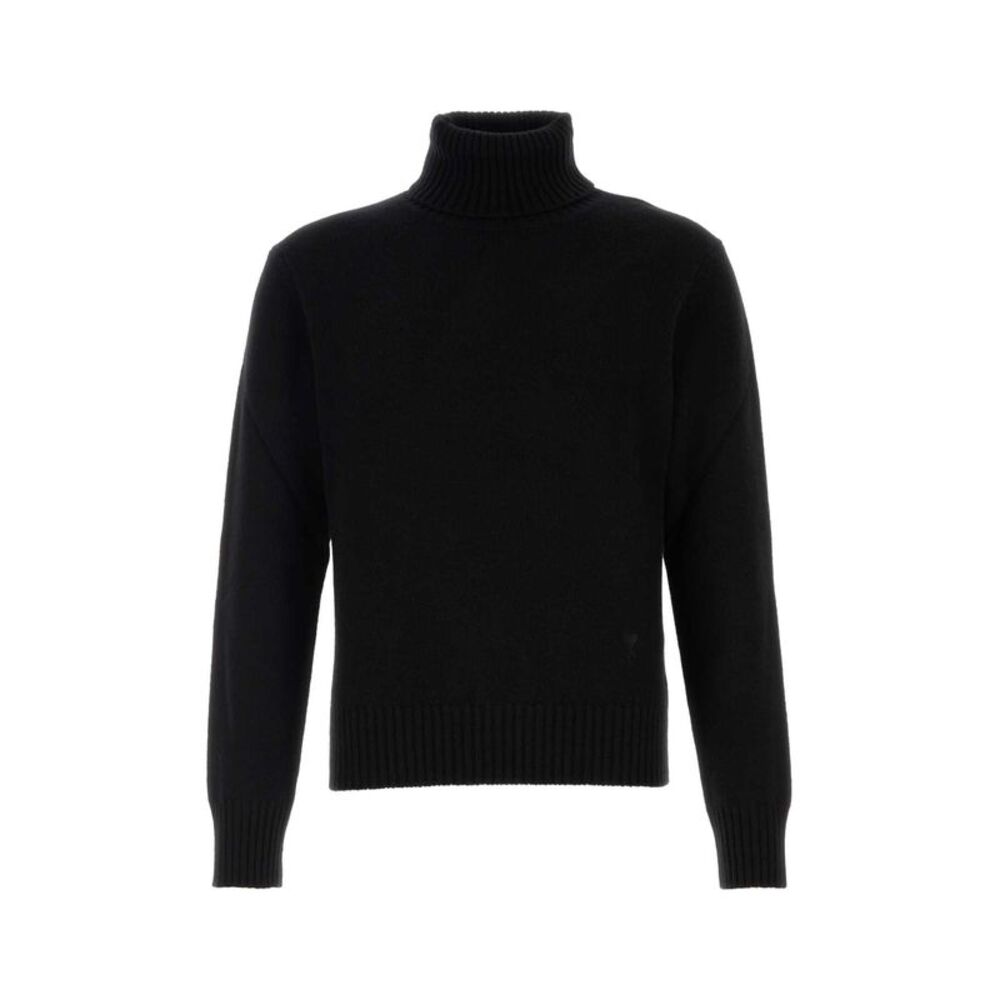 Ami Men Black Cashmere Blend Sweater